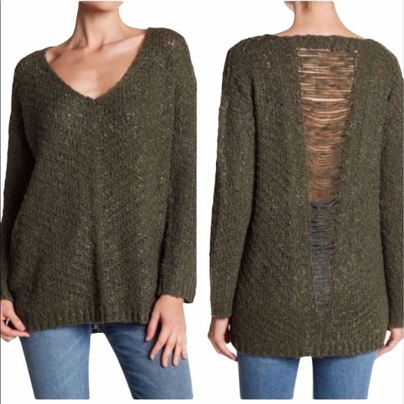 Astr Sweaters - ASTR Slash Back Sweater